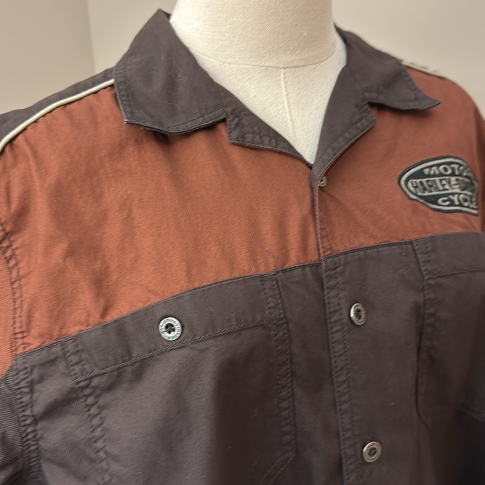 Harley Davidson Motor Cycles Garage Shop Short Sleeve 100% Cotton Shirt View 5